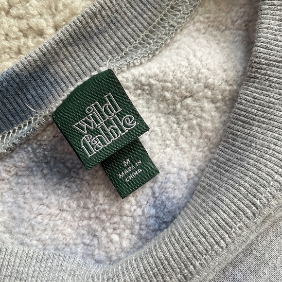 Wild Fable Gray Blue Tie-Dye Crewneck Sweatshirt Medium Fleece Athleisure Soft - Picture 2 of 7